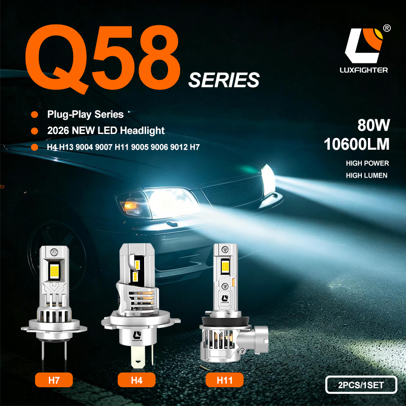 Lampu depan automotif LED pemalam LUXFIGHTER 2026 Q58 serba baharu telah dilancarkan secara rasmi